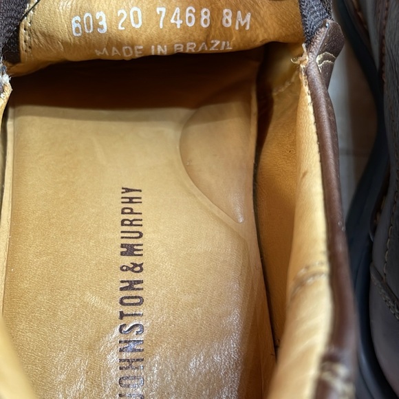 Johnston& Murphy Loafers Leather Sheepskin Lining Casual Slip-On Brown Size 8M - Picture 13 of 16